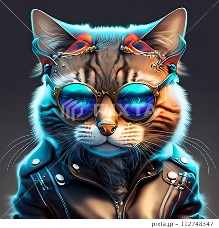 サングラスをした猫 AI画像 サングラスをした猫 AI画像 112748347