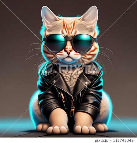 サングラスをした猫 AI画像 サングラスをした猫 AI画像 112748348