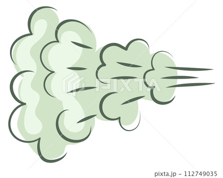 Fart icon. Green air poison comic effect 112749035