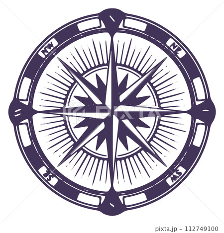 Vintage compass drawing. Retro naval exploration map rose Vintage compass drawing. Retro naval exploration map rose 112749100