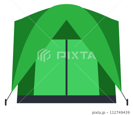 Green tent. Summer vacation tourism. Active lifestyle 112749439