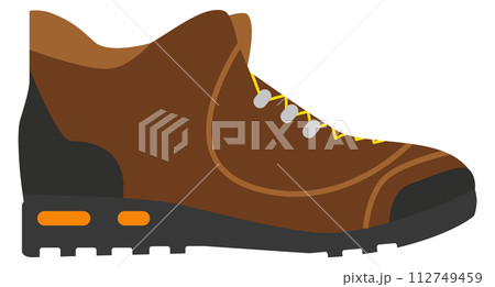 Boot color icon. Hiking footwear. Outdoor fashion Boot color icon. Hiking footwear. Outdoor fashion 112749459