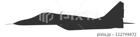 Military aircraft black silhouette. Fighter plane icon 112749872