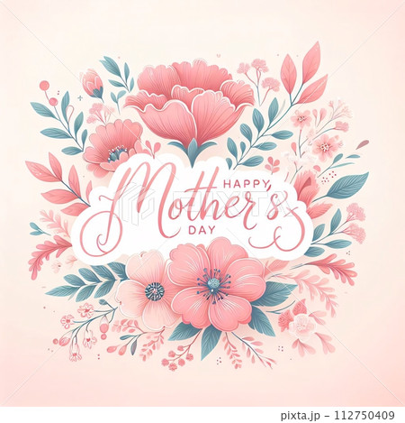 AI-generated content. Heart shaped floral arrangement with Happy Mother's Day in elegant cursive font, vibrant pastel hues, logo, generative ai AI-generated content. Heart shaped floral arrangement with Happy Mother's Day in elegant cursive font, vibrant pastel hues, logo, generative ai 112750409