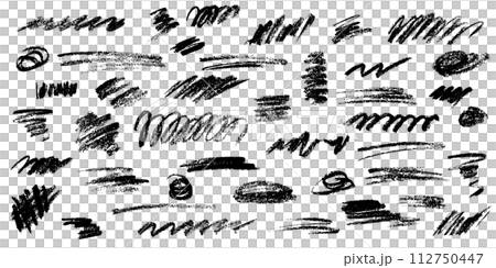 Grunge crayon scribble set 112750447