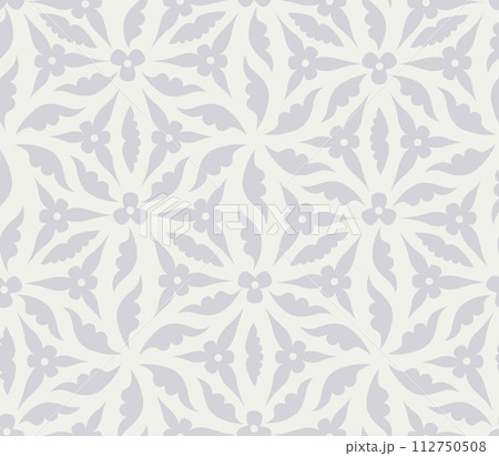 Floral ornamental pattern. Flowers and leaves background in medieval european style. Seamless flourish Lace nature decor. 112750508