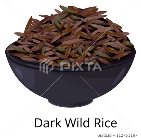 Dark wild rice dish. Asian grain meal Dark wild rice dish. Asian grain meal 112751167
