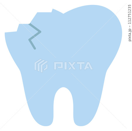 Broken tooth color icon. Dentistry medical illustration 112751235