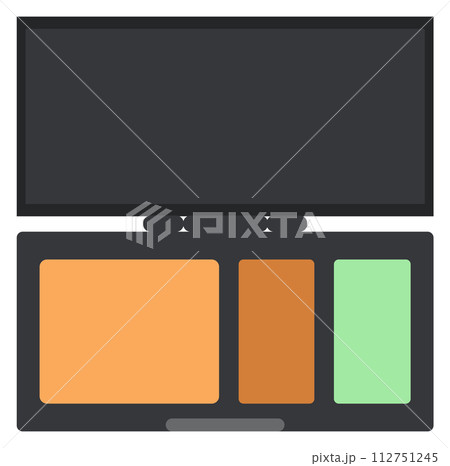 Skin corrector pallette color icon. Face makeup 112751245
