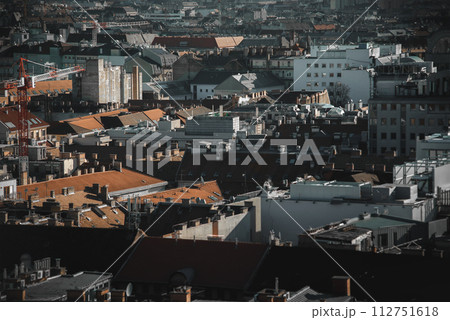 Elevated view of urban district of Budapest 112751618