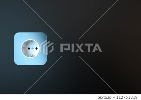 Power socket on black wall. 3D Rendering Power socket on black wall. 3D Rendering 112751819