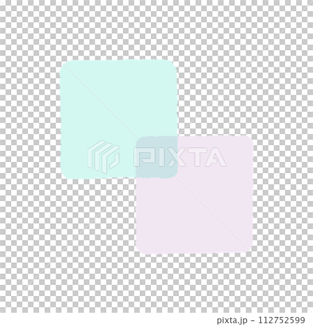 Hand-drawn square decoration material - Set of 2 cool pastel colors 112752599