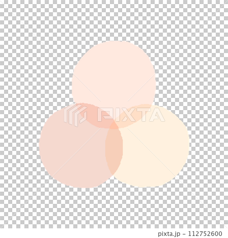 Hand-drawn circle decoration material - set of 3 mild pastel colors 112752600