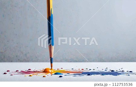 AI-generated content. Creative Burst of Pencil and Paint 112753536