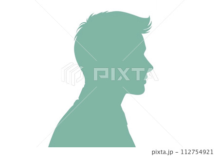 男性・男の子の横顔シルエットイラスト素材 男性・男の子の横顔シルエットイラスト素材 112754921