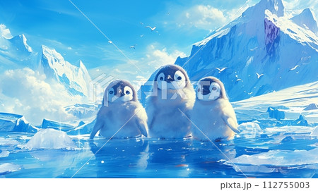可愛いペンギン、氷河4 112755003