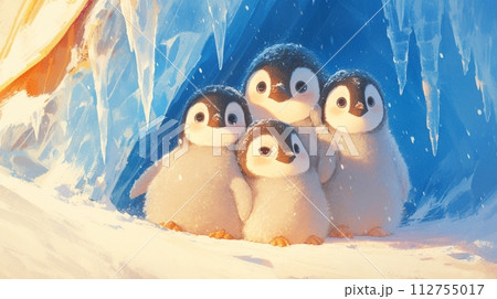 可愛いペンギン、氷河13 112755017