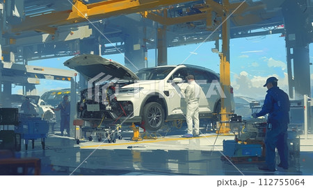 車の組立工場10 112755064