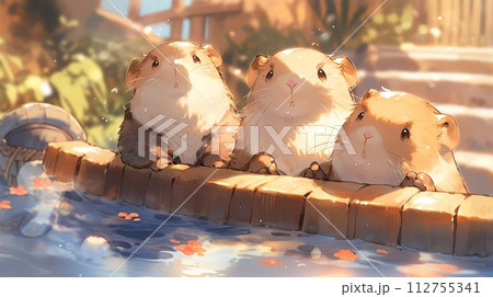 入浴するカピバラ、日本14 112755341