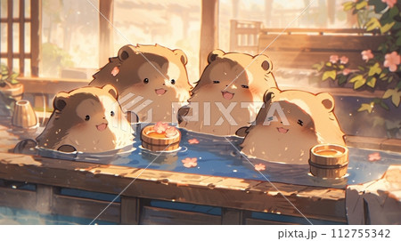 入浴するカピバラ、日本15 入浴するカピバラ、日本15 112755342