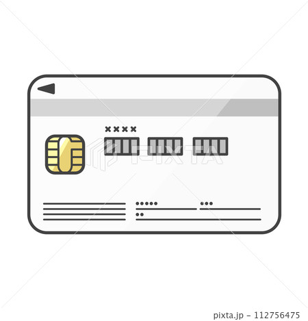 日本・新マイナンバーカードのイラスト（裏面）ICチップや、個人番号が記載されている。大切に保管する。 112756475
