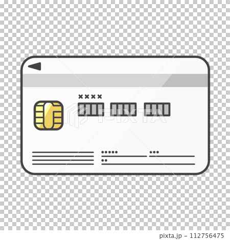 日本・新マイナンバーカードのイラスト（裏面）ICチップや、個人番号が記載されている。大切に保管する。 112756475