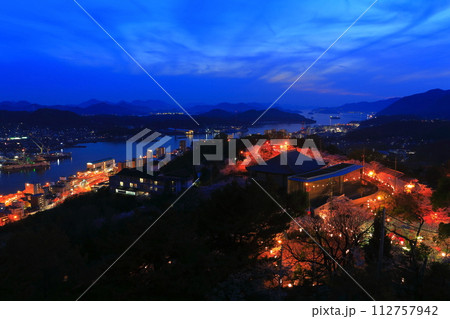 【広島県】千光寺公園の夜桜(尾道) 【広島県】千光寺公園の夜桜(尾道) 112757942