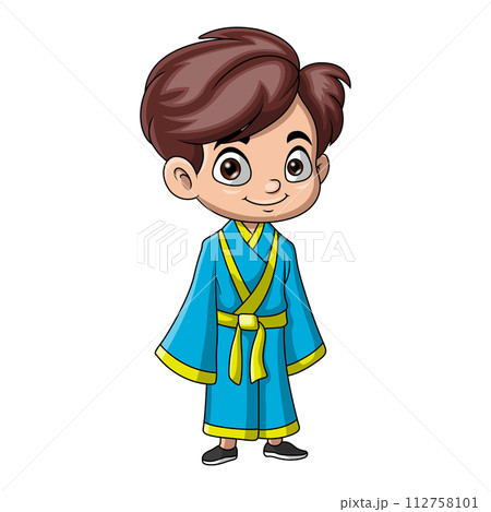 Cute boy wearing costume kimono 112758101