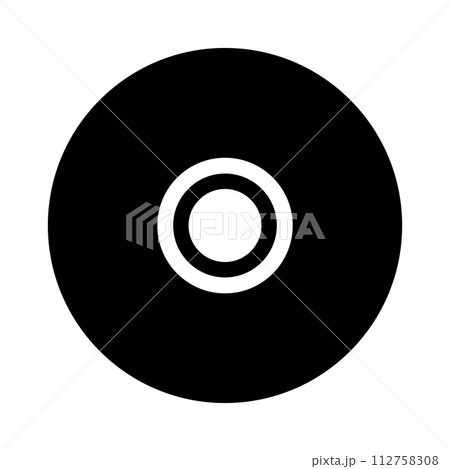 black vector CD icon on white background 112758308