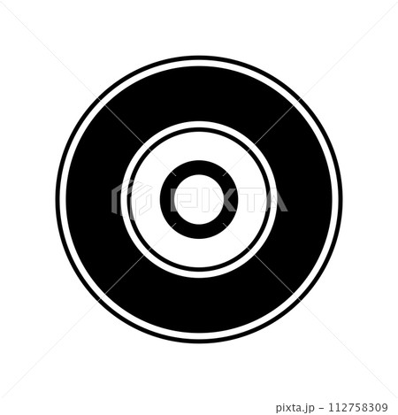 black vector CD icon on white background 112758309