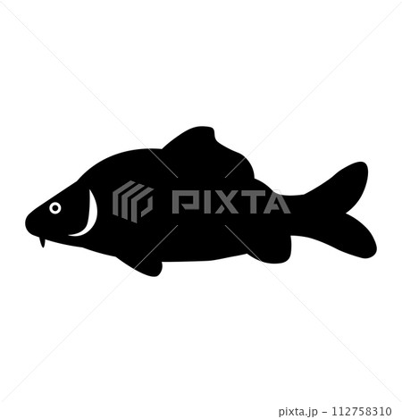 black vector carp icon on white background 112758310