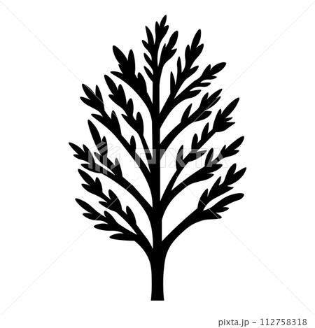 black vector bush icon on white background black vector bush icon on white background 112758318