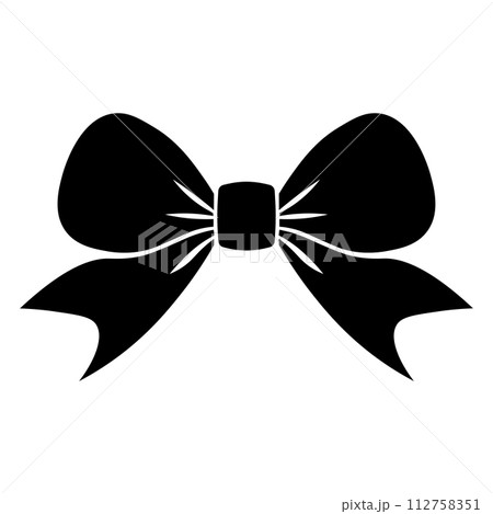 black vector bow icon on white background 112758351