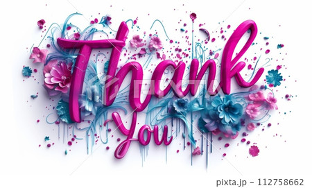 AI-generated content. Words Thank You created in 3D Calligraphy. Decorative lettering of words Thank you. Gratitude and Appreciation Concept. Creative postcard. Ai Generated Digital art poster. AI-generated content. Words Thank You created in 3D Calligraphy. Decorative lettering of words Thank you. Gratitude and Appreciation Concept. Creative postcard. Ai Generated Digital art poster. 112758662