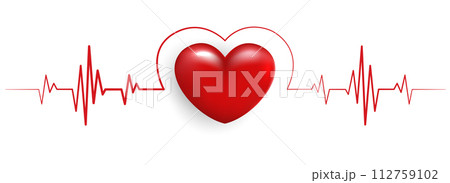 Heart pulse and heartbeat. heartbeat lone, cardiogram. beautiful healthcare, medical background. modern simple design for medical apps, websites and hospital. vector design. 112759102
