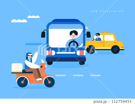 Illustration of various occupational workers 112759455