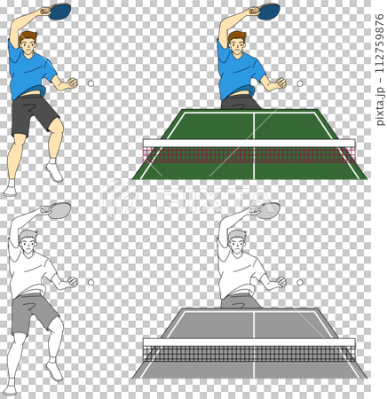 乒乓球運動員插畫集（男） 112759876