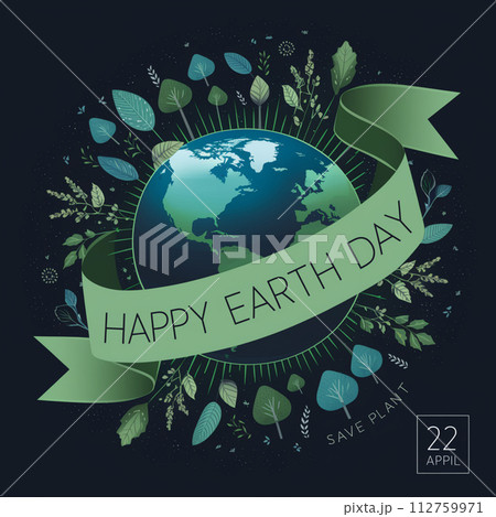 Earth day vector design. "Happy Earth Day, 22 April" vector, illustration, background Earth day vector design. "Happy Earth Day, 22 April" vector, illustration, background 112759971