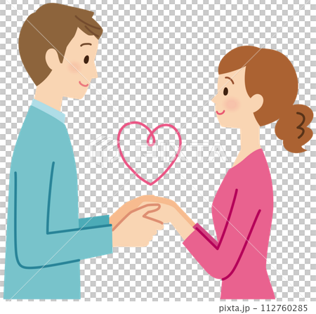 Man and woman facing each other, couple, couple matching Man and woman facing each other, couple, couple matching 112760285