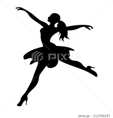 black vector dancer icon on white background 112760287