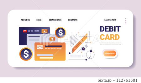 debit or credit cards financial transactions fintech business investment concept horizontal copy space 112761681
