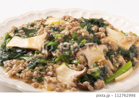 ほうれん草とエリンギの肉そぼろ餡 ほうれん草とエリンギの肉そぼろ餡 112762998