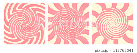 Swirl striped pattern. Pink funky background. Candy swirl texture Swirl striped pattern. Pink funky background. Candy swirl texture 112763041
