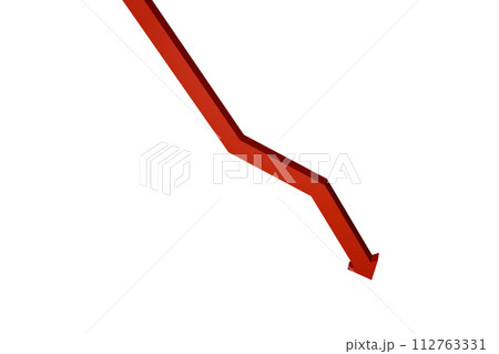 下落する赤い矢印 112763331