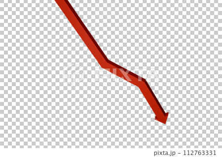 下落する赤い矢印 112763331