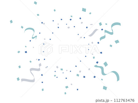 青　グレー　紙吹雪 112763476