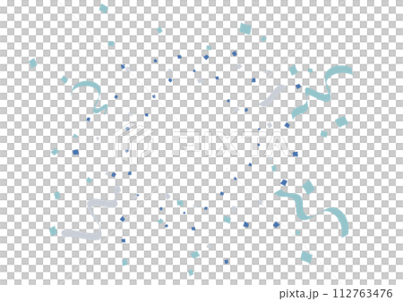 青　グレー　紙吹雪 112763476