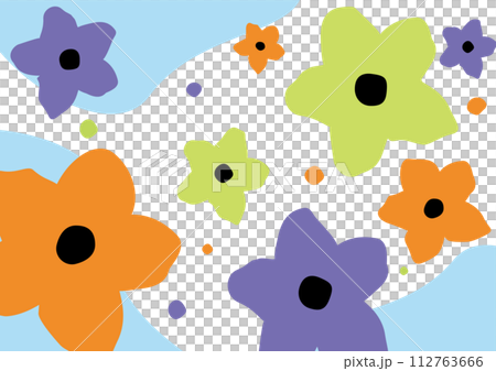 カラフルな花柄背景 112763666