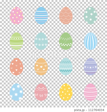 Easter egg vector illustration set pastel colors Easter egg vector illustration set pastel colors 112764034