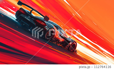 モータースポーツレーシングカーのイラスト モータースポーツレーシングカーのイラスト 112764116